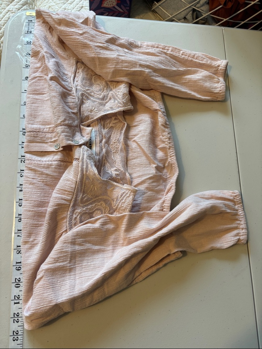 Lucky Pink Size Small Cardigan Cottagecore Soft Dainty Boho Feminine Cropped - Picture 11 of 12